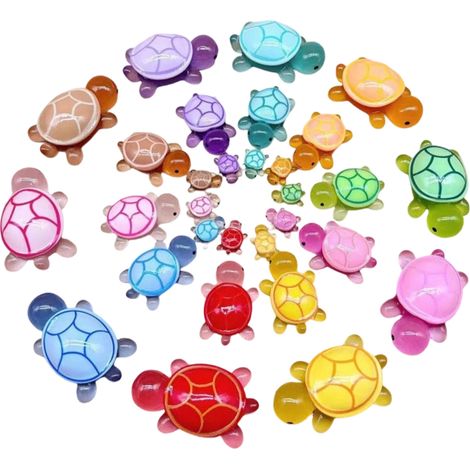 Figurine Tortue - Résine Phosphorescente - Pour Jardin Terrarium Intérieur - 30 Pièces - 10 Couleurs (1/5)