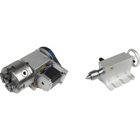 Mandril de 4º eje, contrapunto, compatible con fresadoras CNC, 4 mordazas K12-100mm (1/2)
