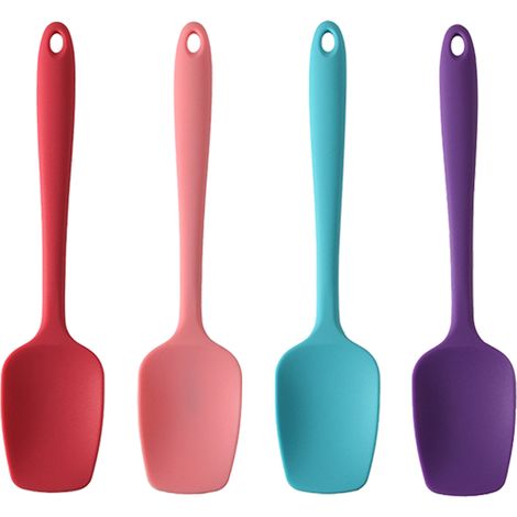 Spatules en silicone, spatules cuillères en caoutchouc résistantes à la chaleur, conception monobloc, sans couture et antiadhésives (1/5)