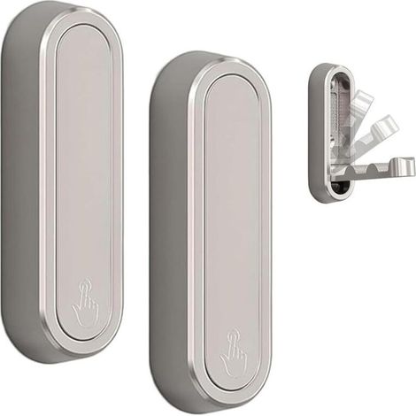 2 Stück Klappbare Wandhaken, 90 Grad Faltbarer Haken, Unsichtbare Mantelhaken für Schlafzimmer Badezimmer, Silber (1/5)