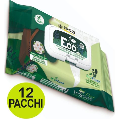 OFFRE 12 paquets de 30 lingettes humides écologiques à base de fleurs et de talc