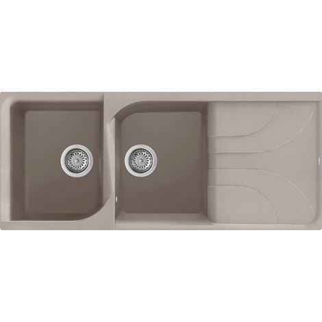 Lavello Elleci Incasso 2 vasche 116x50 Ego 500 Granitek Grigio Tortora LGE50043