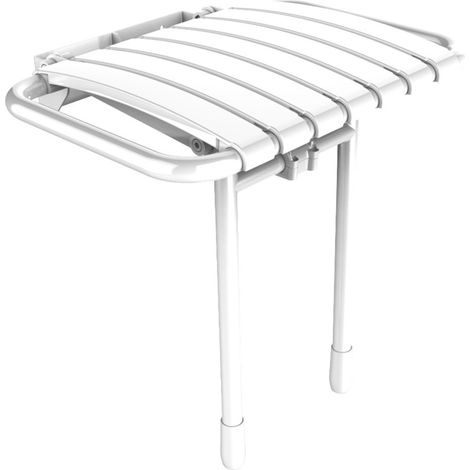 AKW Asiento abatible blanco acero duradero 200 kg (1/2)