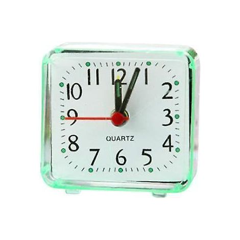 Lot de 3 mini réveils carrés à quartz, réveils de voyage, horloges de bureau pour la chambre ou la maison, verts (1/5)
