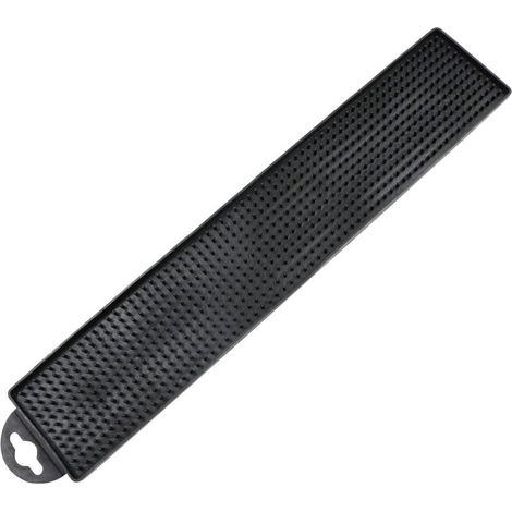 Alfombrilla estrecha de silicona para escurrir: jabonera, escurridor de platos, alfombrilla para escurrir botellas, tabla de cortar, soporte para cepillos, antideslizante, plegable, negra, 42 x 8 cm (1/4)