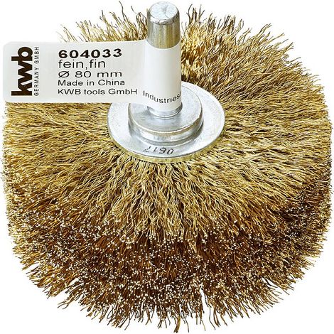 kwb Brosse à structure en bois, fil d'acier HSS ondulé, avec laiton pour une utilisation avec les perceuses et les viss (1/2)