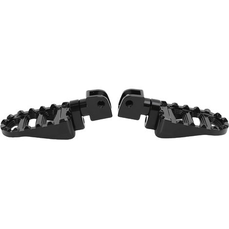 Repose-pieds Avant Pédale de Repose-pieds - Avant Gauche et Droit en Alliage d'aluminium 12 Dents de Remplacement Antidérapant Meteor 350 350 - Larges Rotatifs à 360° (BLACK) (1/4)