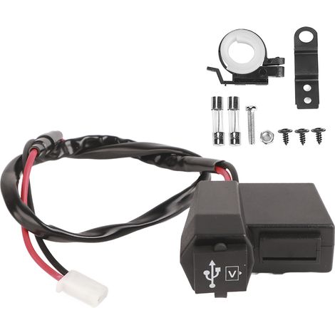 Prise adaptateur USB double pour moto universelle avec voltmètre, couleur bleue (1/5)