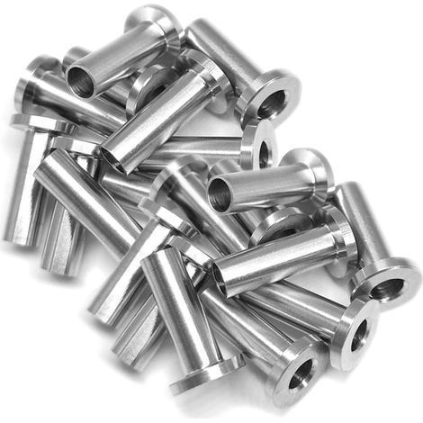 30 Pcs Manchons de Protection en Acier Inoxydable pour Garde-corps de Câble 1/8 Pouce Poteaux en Bois, Balustrade de Bricolage (1/5)