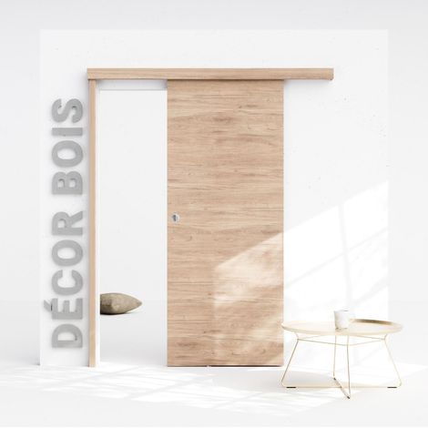 Porte Coulissante avec Rail - Denver 83 cm - Avec butée (1/4)