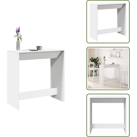 The Living Store Bartisch Weiß 102x50x103,5 cm Holzwerkstoff - Weiß Bartisch (1/5)