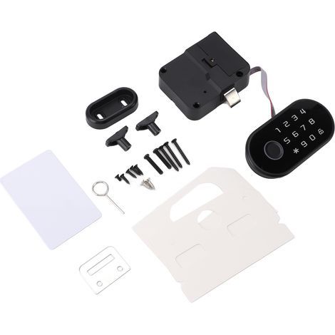 Serrure d'armoire à empreintes digitales, 3 façons de déverrouillage, tiroir à mot de passe biométrique intelligent sans clé avec clé USB pour la maison et le bureau (1/5)