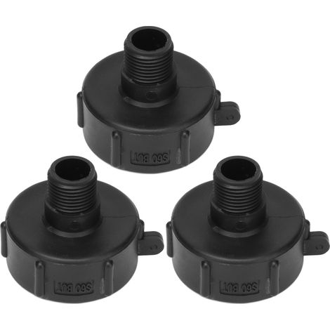3 connecteurs de réservoir IBC, adaptateurs de vidange en plastique ABS fileté G3/4 pour remplacer les raccords de vanne S60 (1/5)