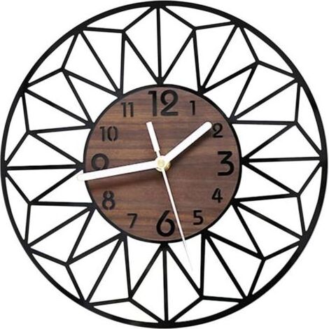 Horloge Murale Grand Muet Tenture Murale Rétro-Peut Décorer Salon Chambre Bureau Café 30cmx30cm (1/5)