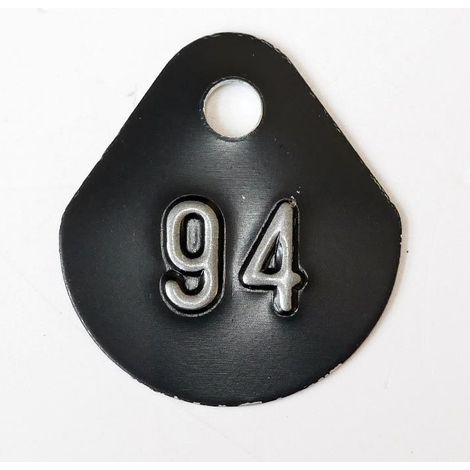 Chiffre goutte d'eau fond noir (à l'unité) estampé "94" en relief blanc hauteur d'écriture 11mm DERANCOURT
