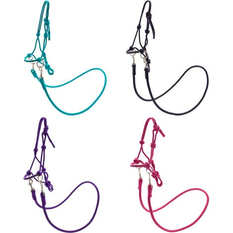 1 Licol à nœuds avec rênes réglables strass turquoise pour cheval de loisir accessoire équitation (1/5)