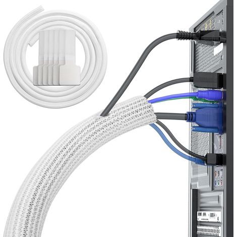 2 Gaines Câble 3 Mètres, Flexible PET Fendu, Organisateur Câbles Auto PC (1/5)