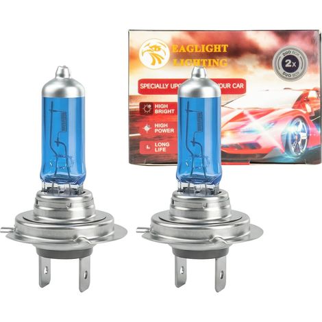 2 x H7 Super White Extremely Bright Halogen Bulbs 100W 12V Xenon Look High Performance with Gas Technology Fog Lights (1/5)