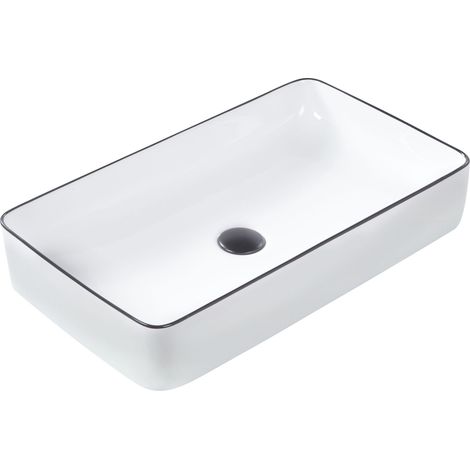 Aufsatzwaschbecken XERT 61 x 35 cm Keramik Weiß