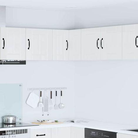 Wall Corner Cabinet LUCCA High Gloss White 57 x 57 x 40 cm vidaXL