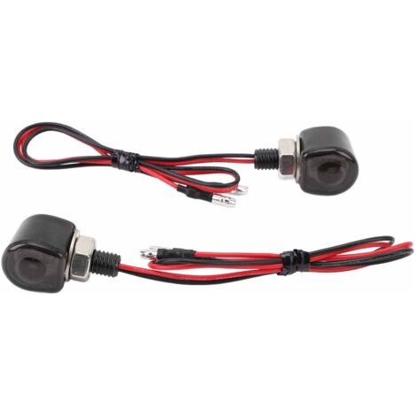 QORVA-Clignotant LED pour guidon, Mini étanche, visibilité accrue, DC12V, pour moto, ATV, coque noire