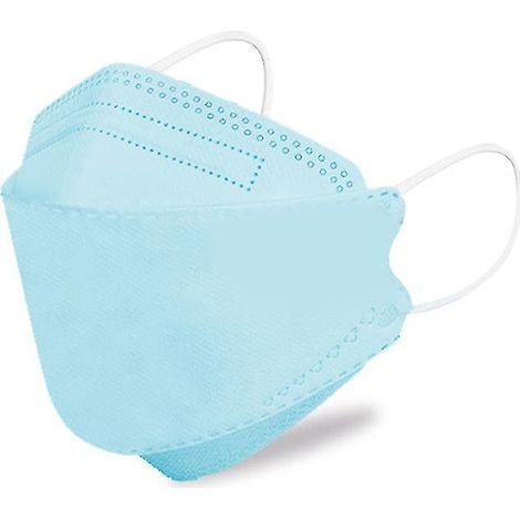 Packung mit 50 Einweg-Gesichtsmasken für Kinder, 4-lagig, verstellbar und atmungsaktiv, blau (1/5)