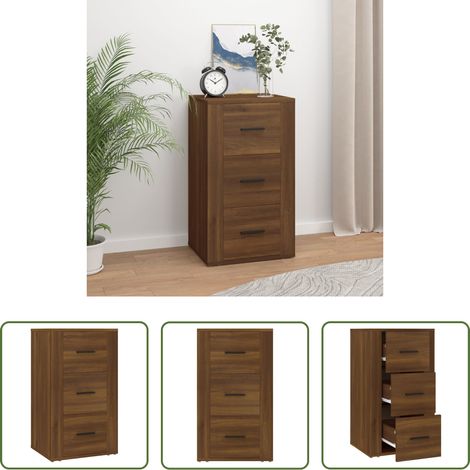 vidaXL Holzwerkstoff - Sideboard Braun Eichen-Optik 40x33x70 cm Holzwerkstoff (1/5)
