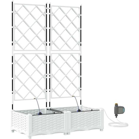 Maison Exclusive - Vaso da giardino 2 pcs Bianco 80 x 40 x 126 cm Plastica