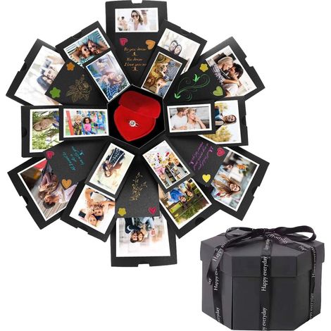 Explosion Box,Boîte Surprise Explosion pour Noël, Anniversaire, St Boîte D'explosion,Boite Cadeau Creative,Surprise Explosion Boîte,Coffret Cadeau D'explosion de Surprise (1/5)