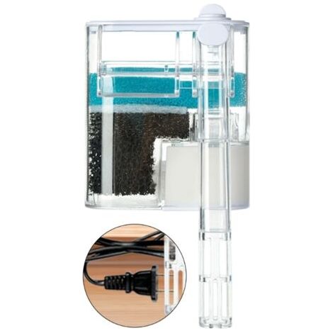 Filtro per acquario 3 in 1, cascata, ossigenatore a parete, pompa di ossigeno sospesa, pompe per acqua cristallina per animali acquatici (1/5)