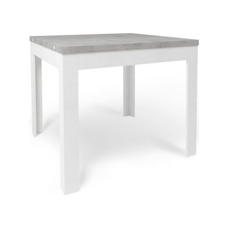 Mesa plegable 90L x 90P x h75 – Acabado cemento y blanco mate – Sarmog