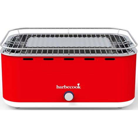 barbecue a carbonella portatile da tavolo barbecook "carlo" rosso 38,5x28,5 cm