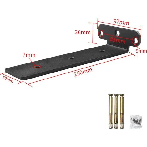 Supports trépieds suspendus (noirs, 25 cm, 1 pièce - 20 cm) - Capacité de charge de 200 kg - Support mural invisible pour étagère de rangement - Fixation murale invisible (1/5)