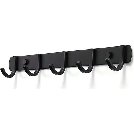 Wandgarderobe. Design-Haken aus Edelstahl. Stabile Haken für Bad, Schlafzimmer oder Büro, schwarz (5 Haken). (1/5)