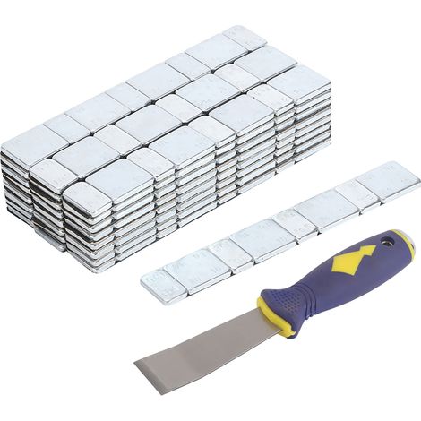 Selbstklebende Radnaben-Auswuchtblöcke, 5 g + 10 g x 25 Streifen 60 g 2,12 oz, zum Aufkleben auf die Autoreifen-Auswuchtmaschine (mit Schaufel).