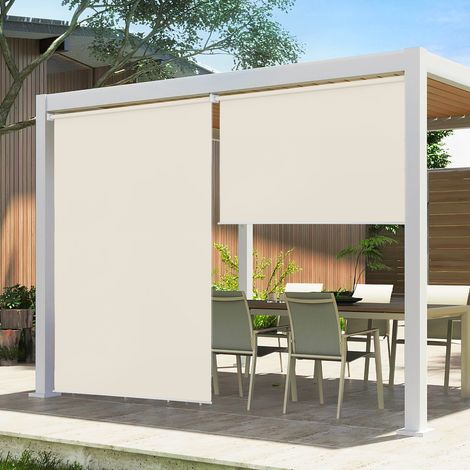 TolleTour Tenda Verticale Esterna 140x140 cm 2x per Balcone e Terrazza Protezione Solare Impermeabile 80% Beige