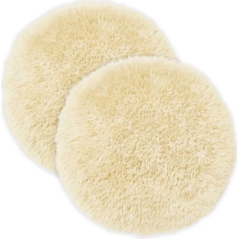 Kissenbezug 2 pcs HEERLEN Creme Ø 40 cm PV Fleece vidaXL