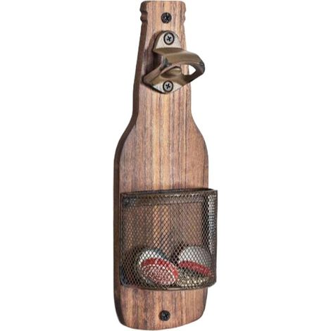 Ouvre-Bouteilles Murale - Outil Rétro pour Ouvrir Bouteilles de Bière et Canettes - Accessoire Vintage Économiseur d'Espace Déco pour Bar, Café & Cuisine (1/5)
