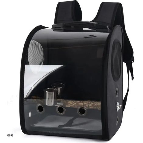 Sac à dos transparent pour perroquet D0UD avec porte-gobelet intégré - Idéal pour les voyages (réf. 02975)
