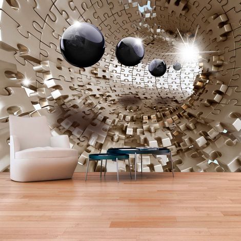 Papier peint puzzle d'or - 150 x 105 cm (1/4)