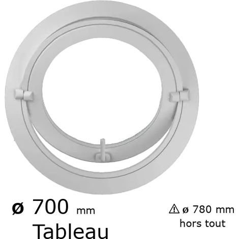 Fenêtre ronde basculante PVC vitrage clair diam. 70 cm tableau pour pose en neuf (1/4)