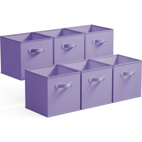 Lot de 6 Caisse de Rangement, Cube Pliable 27x27 cm, Tissu Non Tissé avec Poignées, pour Étagère Kallax, Salon et Chambre (1/5)