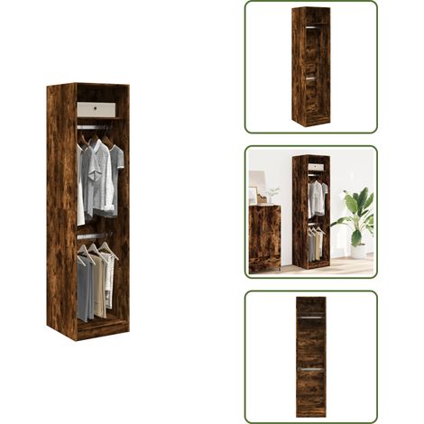 Kleiderschrank Räuchereiche 50x50x200 cm Holzwerkstoff - Kleiderschrank - Kleiderschränke - Schrank - Kleider Organizer (1/5)