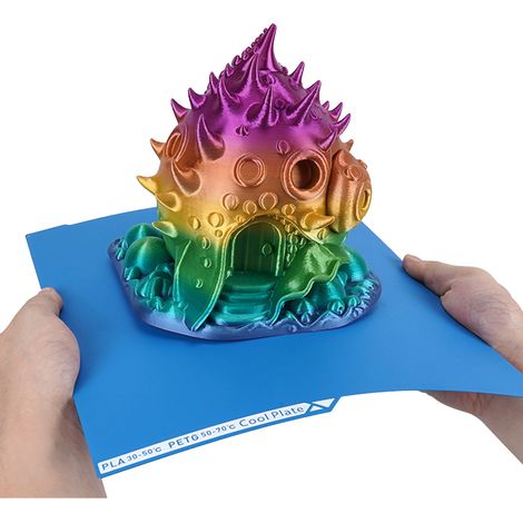 Accessoire d'impression 3D : Plateau d'impression basse température bleu Dimension Cube Kobra 3, 255268 mm, compatible avec les imprimantes 3D Kobra 3 Combo, plateforme de surface amovible. (1/5)
