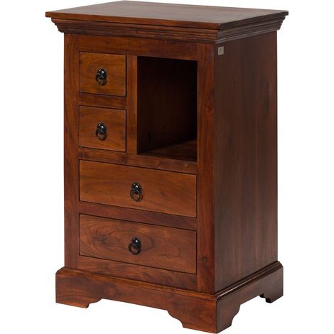 OXFORD 503 Comodino in legno di acacia - laccato / nougat 55x40x80 (1/4)