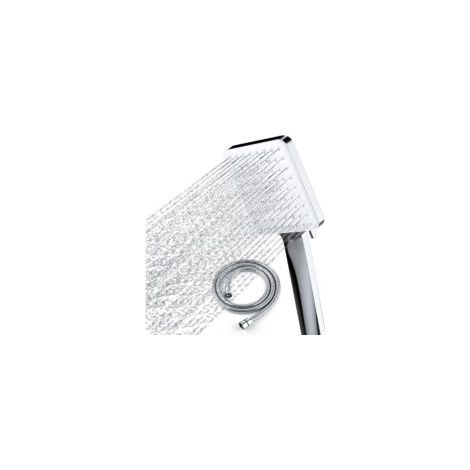 Soffione doccia con tubo flessibile, soffione doccia ad alta pressione con set di tubo flessibile da 1,5 m, soffione doccia universale con tubo flessibile e 6 impostazioni di getto, cromato - Crezuo (1/4)
