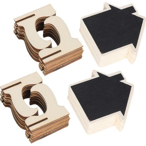 Lot de 2 Ardoises en Bois Mini Panneaux Noir pour Marque-Places, Décorations de Mariage, Artisanat & Présentoirs (1/5)