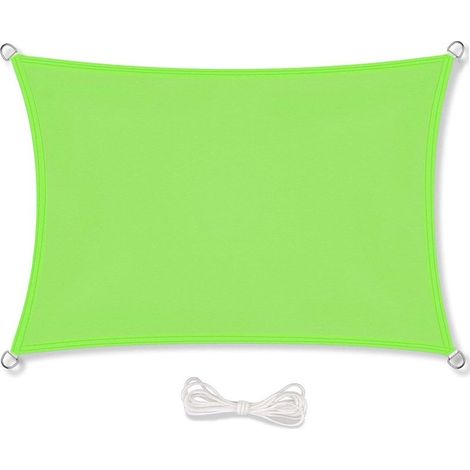 Voile d'ombrage 2x3m Auvent Résistante aux Imperméable pour Patio & Terrasse Jardin de Protection Solaire 90% Une Protection des Rayons UV avec Corde Libre Rectangulaire Vert (1/5)