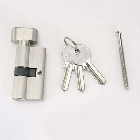 Cylindre de Serrure à Bouton 30x30 mm pour Porte Extérieure/Entrée, XU, 4 Goupilles, 3 Clés, Nickelé - (1/4)