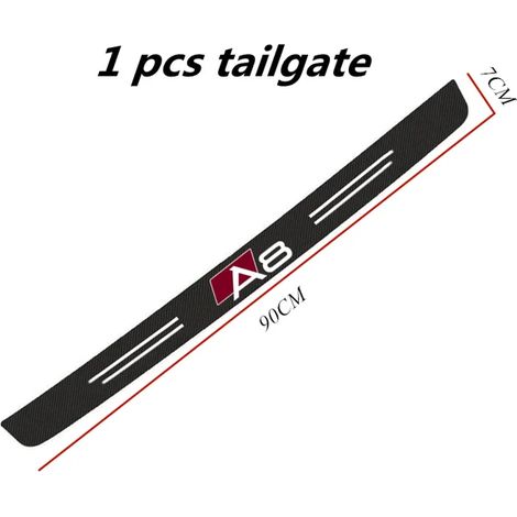 (Pour A8) Seuil de porte autocollant en fibre de carbone pour voiture, protection de coffre, compatible avec Audi Sport RS, A1, A3, A4, B7, B8, A5, A6, A7, A8, Q3, Q5, Q7, Q8 et TT. (1/5)